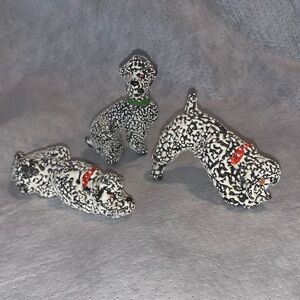 Black and White Dog Figurines Set